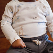 2 Pack Top Dog Long Sleeve Bodysuits - Pale Oak Wood