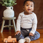 2 Pack Top Dog Long Sleeve Bodysuits - Pale Oak Wood