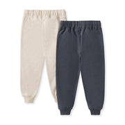 2 Pack Organic Cotton Basic Joggers - Basalt