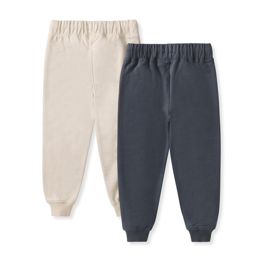 2 Pack Organic Cotton Basic Joggers - Basalt