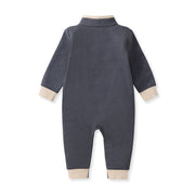 Organic Cotton Quarter Zip Jumpsuit - Basalt