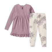 Elegant Snowflake Tunic & Legging Set - Elderberry