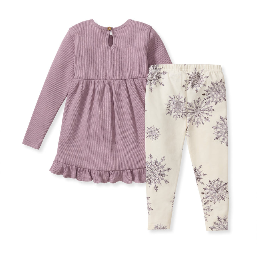 Elegant Snowflake Tunic & Legging Set - Elderberry