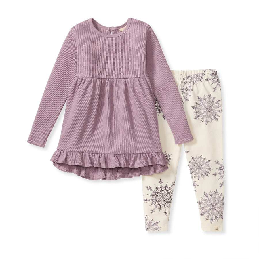 Elegant Snowflake Tunic & Legging Set - Elderberry