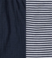 Dotted Organic Muslin Girl Top & Shorts Set - Midnight