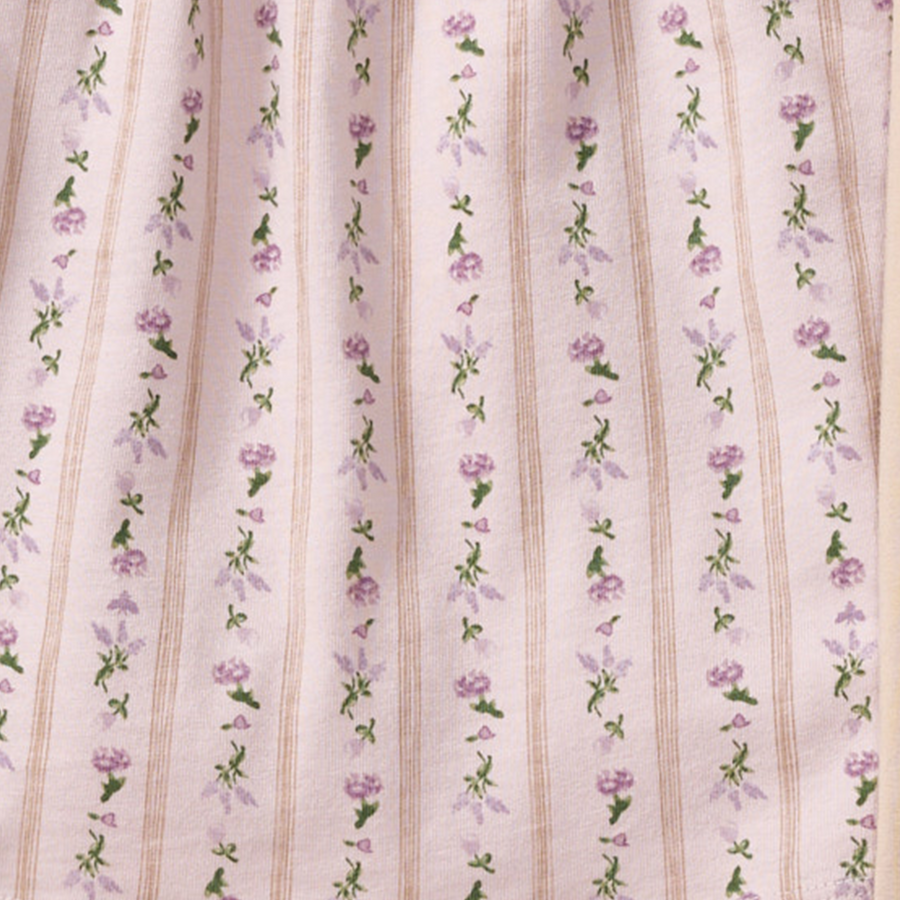 Organic Cotton Farmhouse Floral Tunic Set - Soft Violet