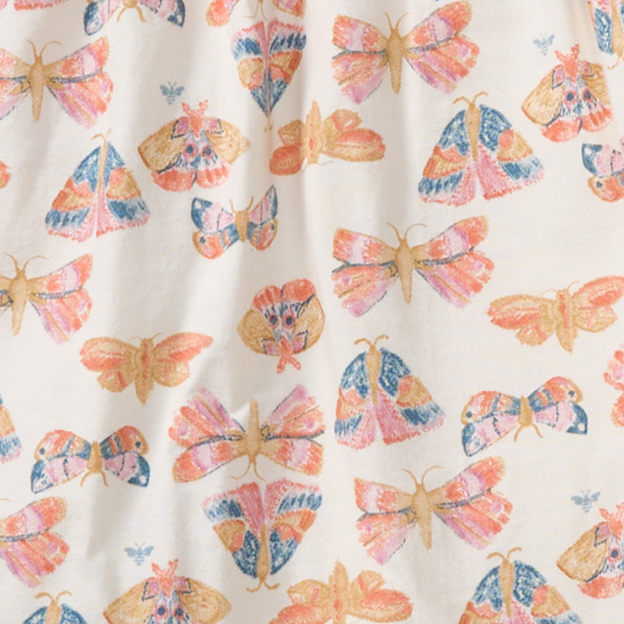 Organic Cotton Boho Butterflies Tunic Set - Eggshell