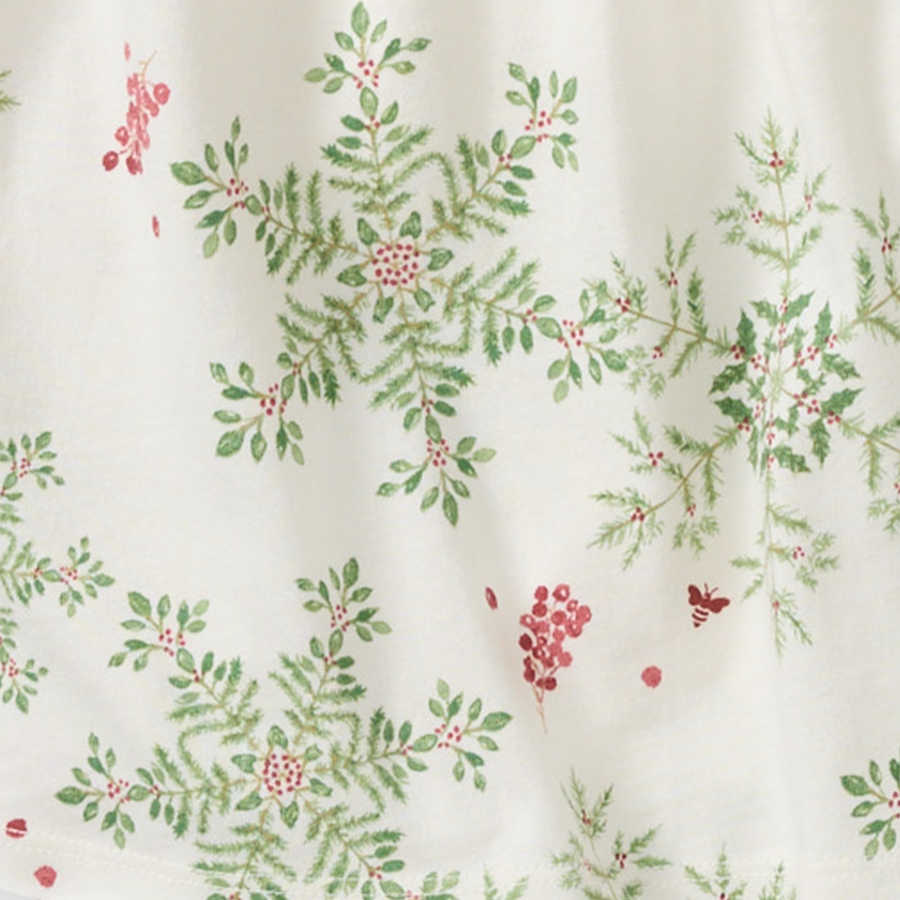 Organic Cotton Holiday Snowflakes Tunic & Pants Set - Eggshell