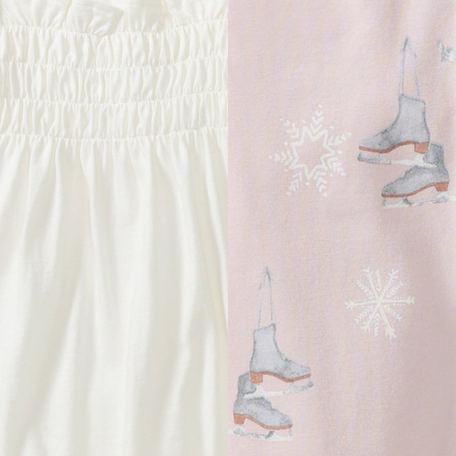 Ice Skates Organic Tunic & Pants Set - Eggshell