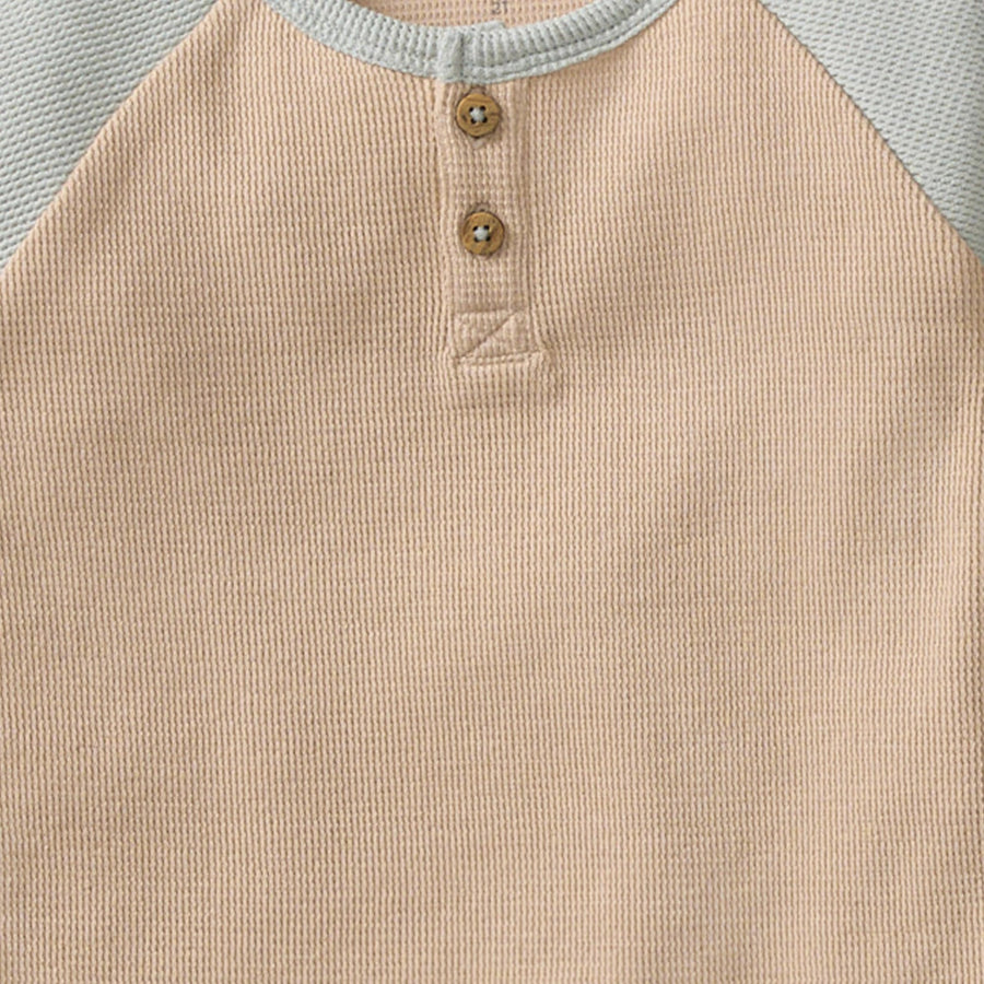 Organic Thermal Boy Tee & Pants Set - Blue Gray