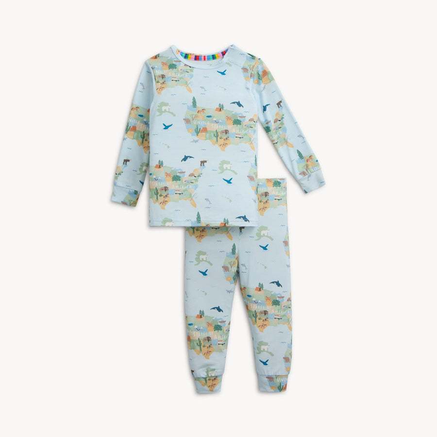 Modal Magnetic Long Sleeve Toddler Pajamas - America the Beautiful