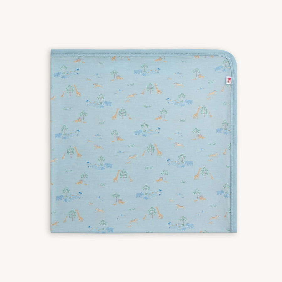Modal Baby Blanket - Blue Serene Safari