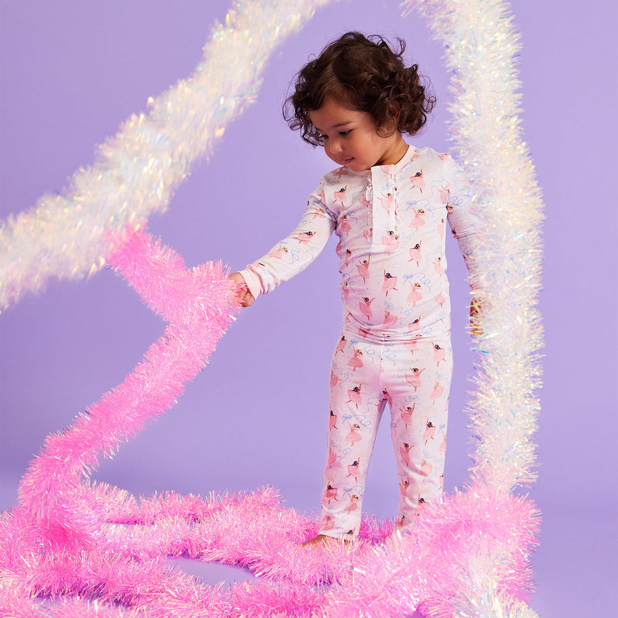 Modal Magnetic Long Sleeve Toddler Pajamas - Pretty Plies