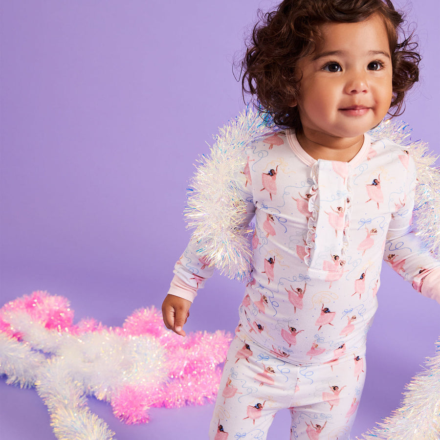 Modal Magnetic Long Sleeve Toddler Pajamas - Pretty Plies