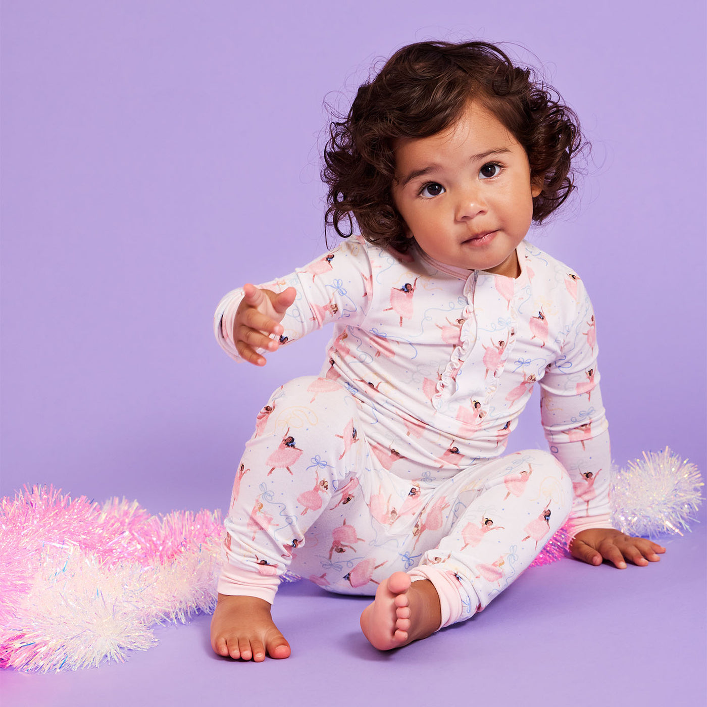 Modal Magnetic Long Sleeve Toddler Pajamas - Pretty Plies