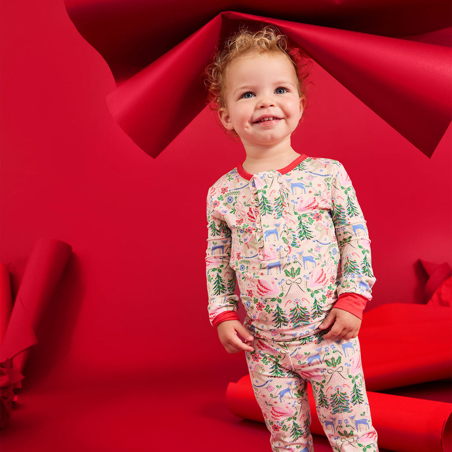 Modal Magnetic Long Sleeve Toddler Pajamas - Sugar Plum Dreams