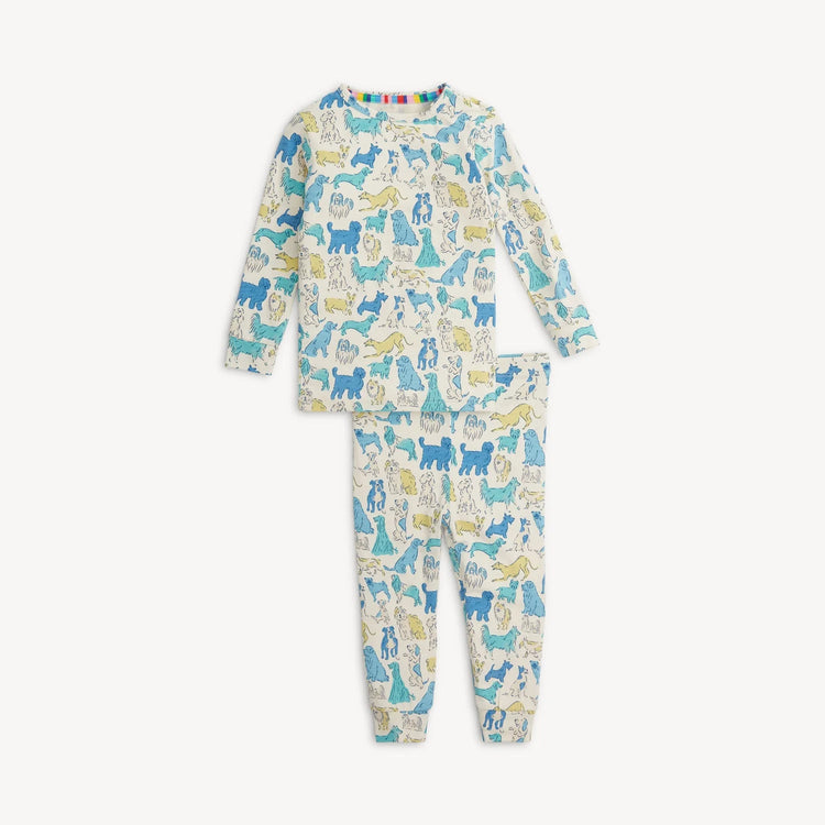 Modal Magnetic Long Sleeve Toddler Pajamas - Blue it's a PAW-TY