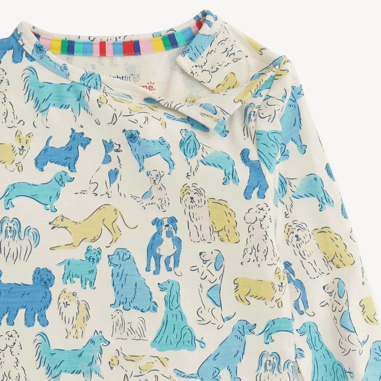 Modal Magnetic Long Sleeve Toddler Pajamas - Blue it's a PAW-TY