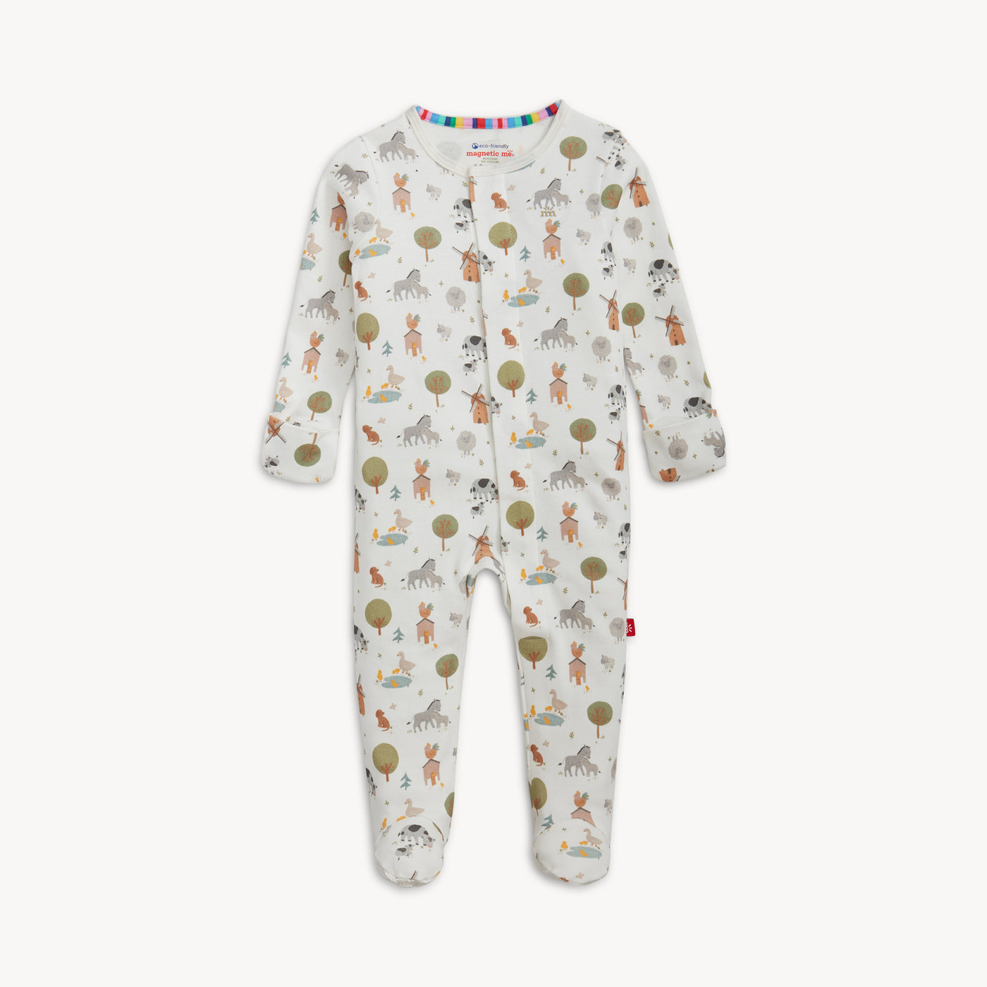 Organic Cotton Magnetic Footie - Funny Farm
