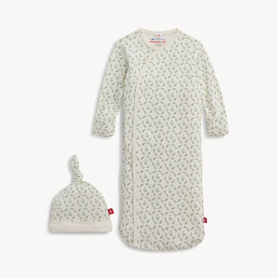 Organic Cotton Magnetic Gown & Hat - Eloise