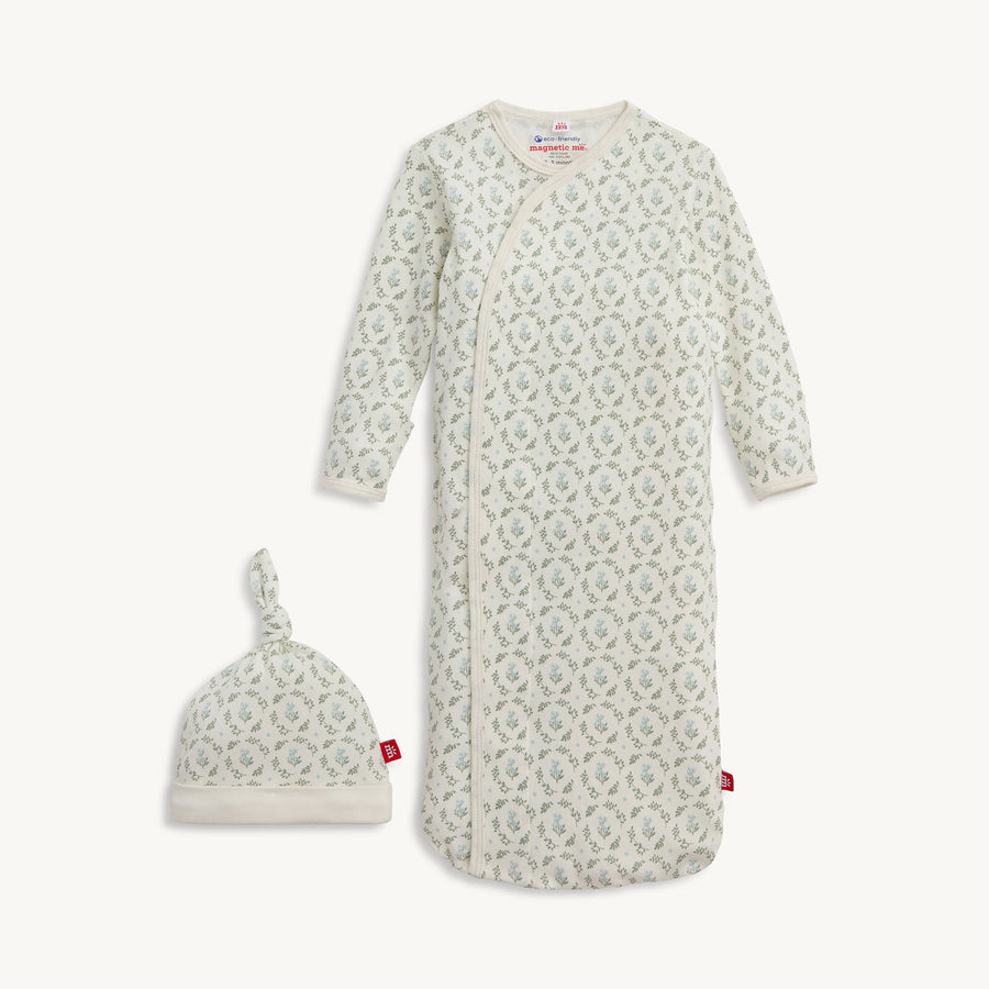 Organic Cotton Magnetic Gown & Hat - Eloise