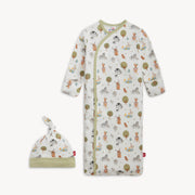 Organic Cotton Magnetic Gown & Hat - Funny Farm