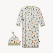 Organic Cotton Magnetic Gown & Hat - Funny Farm