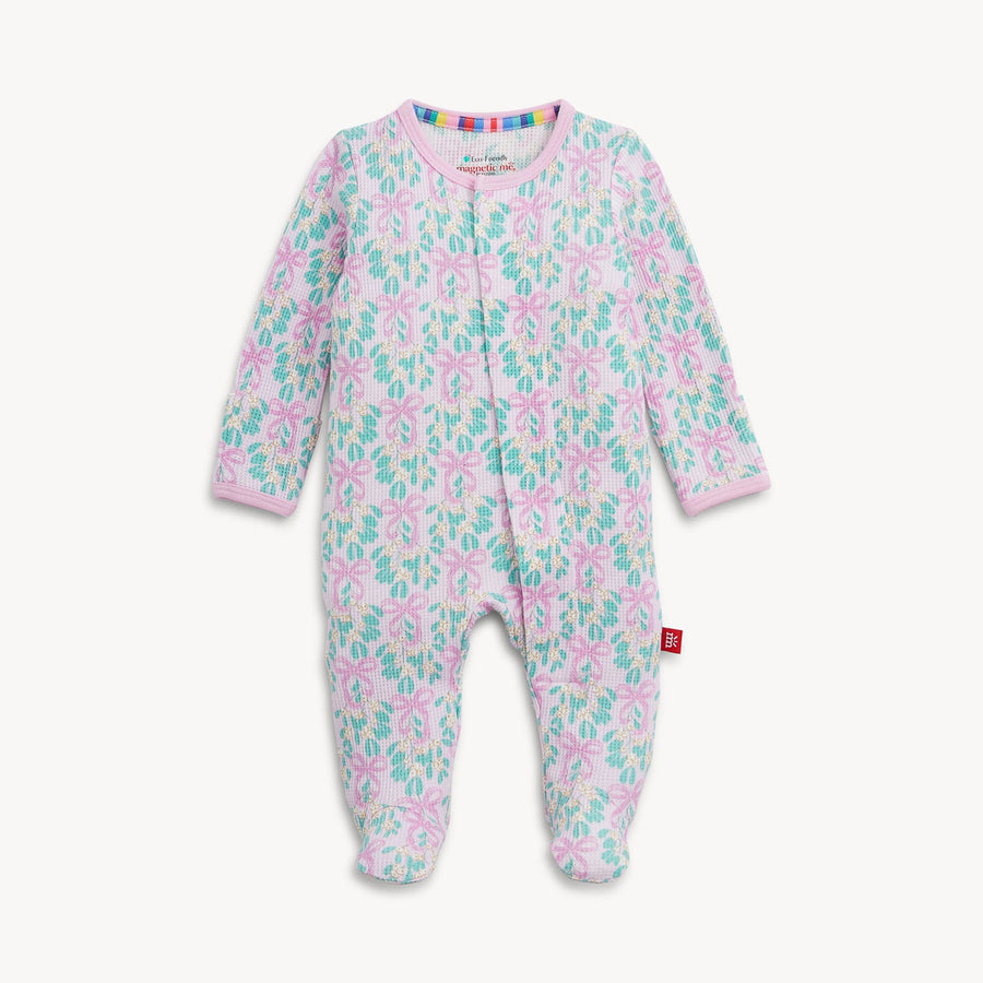 Waffle Modal Magnetic Footie - Mistle Bow