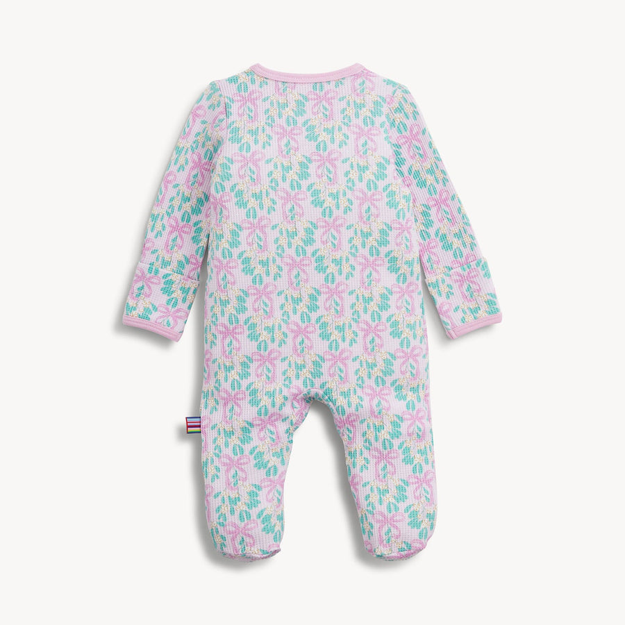 Waffle Modal Magnetic Footie - Mistle Bow