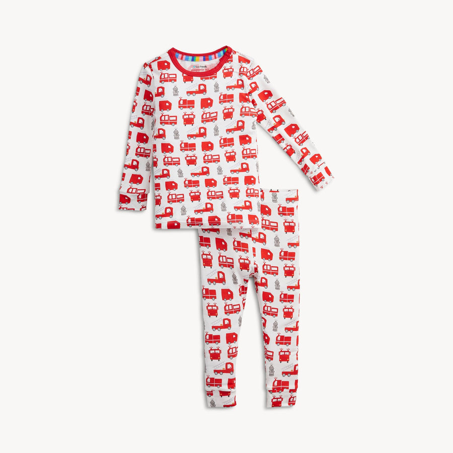 Modal Magnetic Long Sleeve Toddler Pajamas - Fired Up