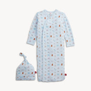 Modal Magnetic Gown & Hat -Blue Nursery Nostalgia