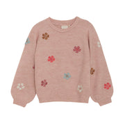 Pullover Knit Sweater - Misty Rose Flower