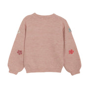 Pullover Knit Sweater - Misty Rose Flower