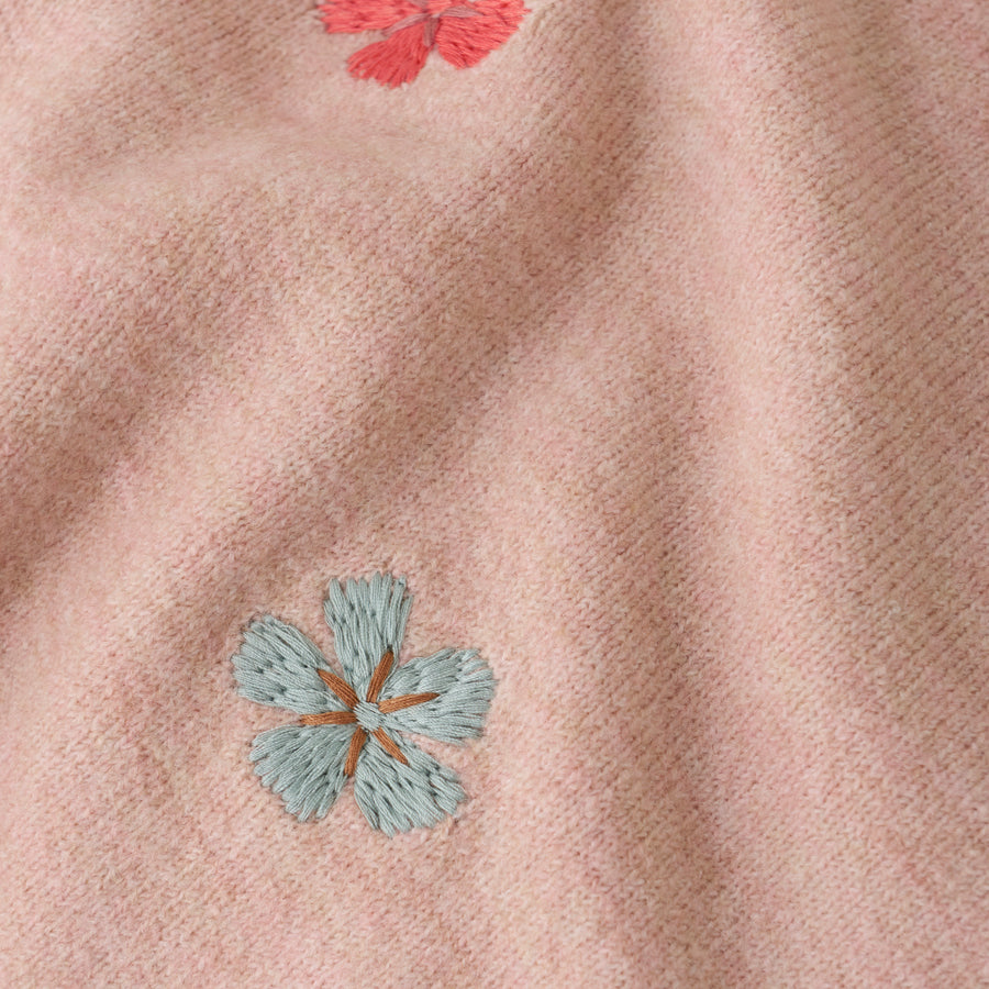 Pullover Knit Sweater - Misty Rose Flower