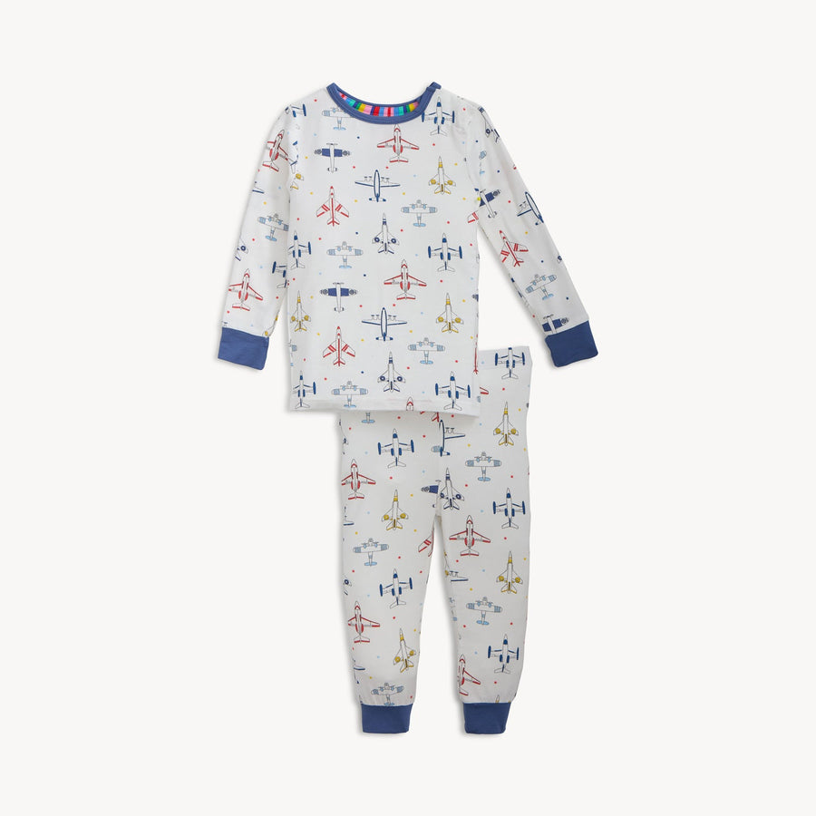 Modal Magnetic Long Sleeve Toddler Pajamas - Just Plane Fun