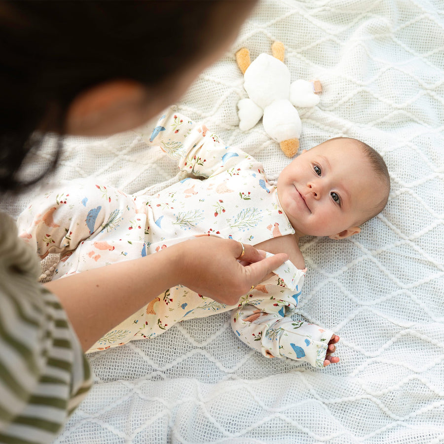 Organic Cotton Magnetic Footie - Chicken Tender