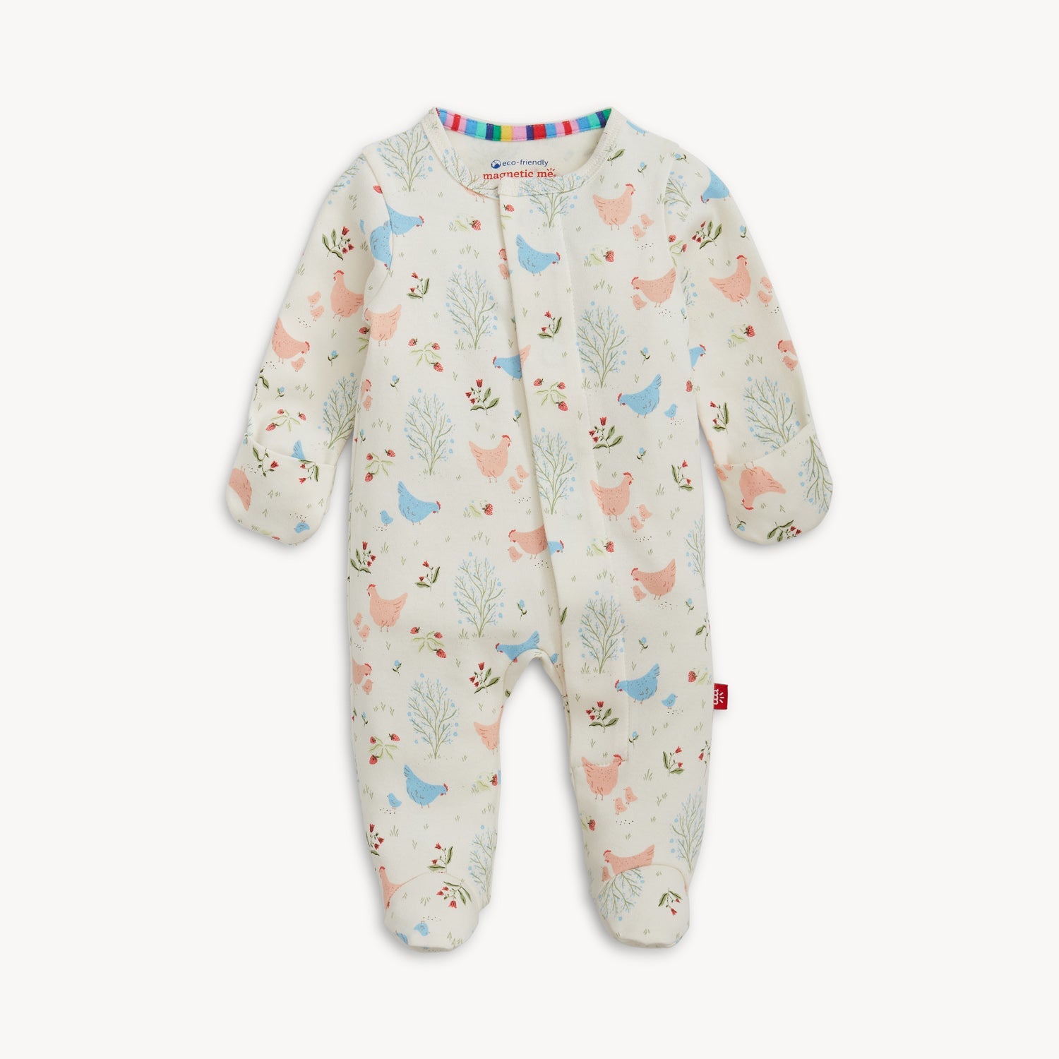 Organic Cotton Magnetic Footie - Chicken Tender