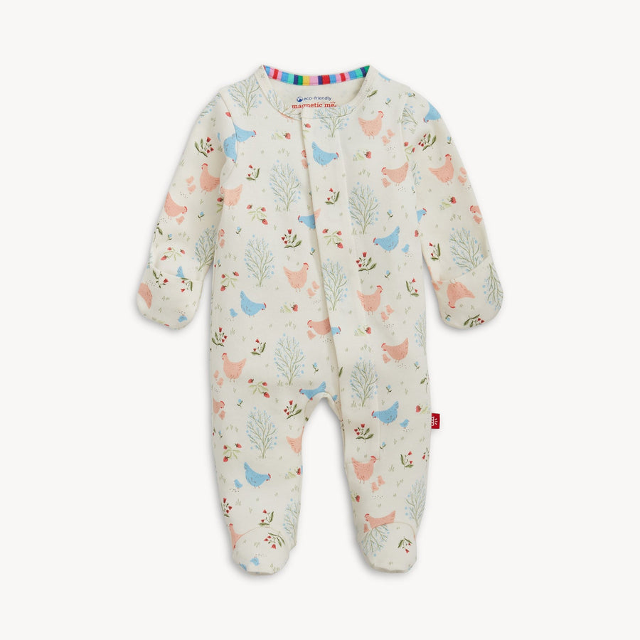 Organic Cotton Magnetic Footie - Chicken Tender
