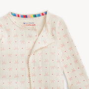 Pointelle Magnetic Footie - Heart & Bow