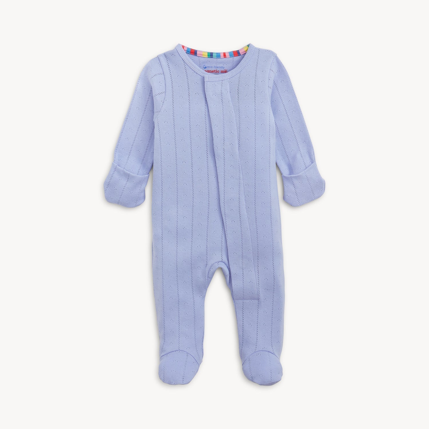 Pointelle Magnetic Footie - Wisteria