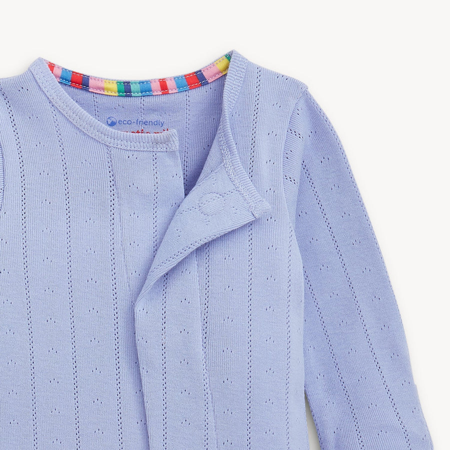 Pointelle Magnetic Footie - Wisteria