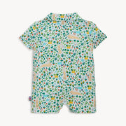 Modal Magnetic Polo Romper - Bunny Garden