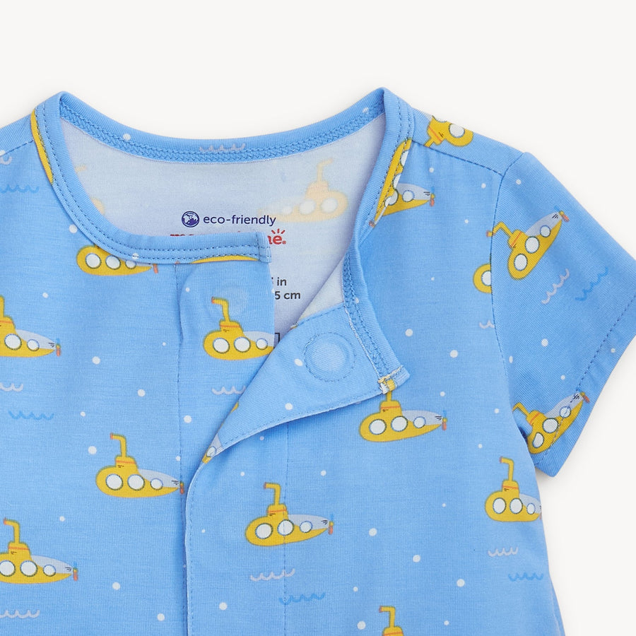 Modal Magnetic Pocket Short Romper - Dip Ship