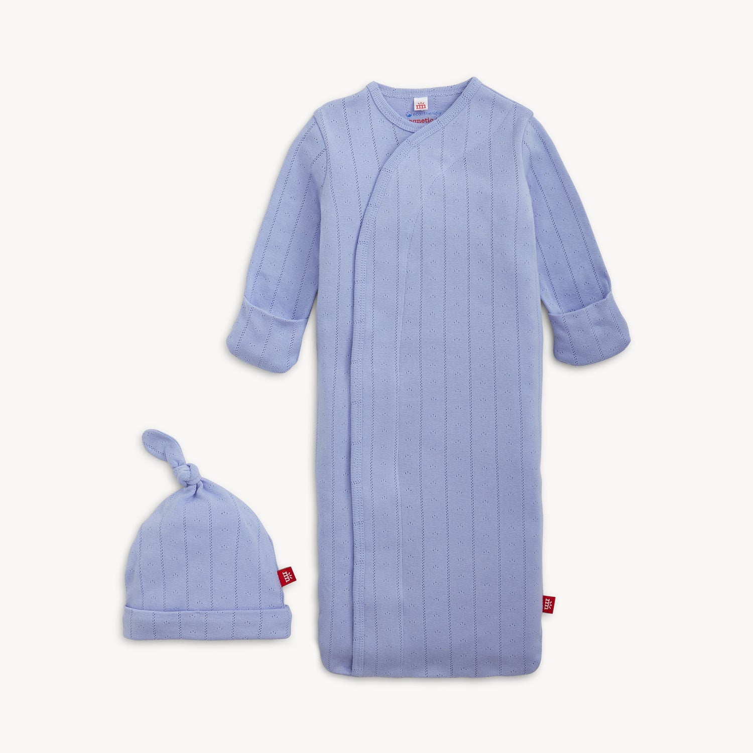 Pointelle Magnetic Gown & Hat - Wisteria