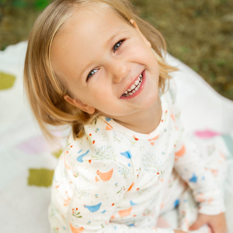 Organic Cotton Magnetic Long Sleeve Toddler Pajamas - Chicken Tender