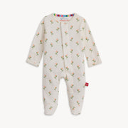 Organic Cotton Magnetic Footie - Floral Chicken Tender