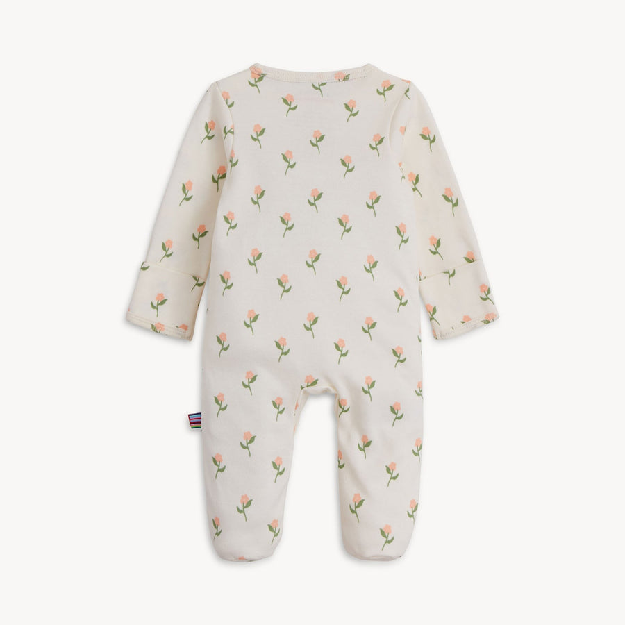 Organic Cotton Magnetic Footie - Floral Chicken Tender