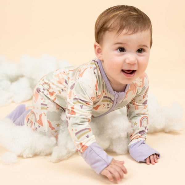 Bamboo Baby Convertible Romper - Magical Unicorns