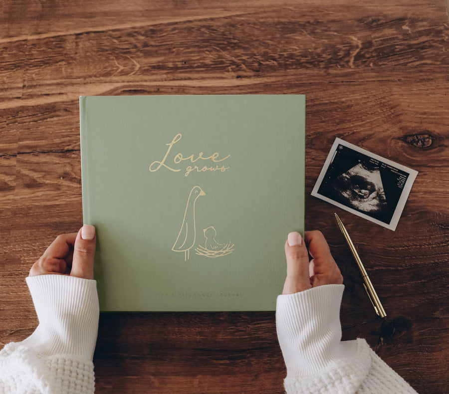 Luxury Pregnancy Journal - Moss Green
