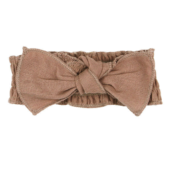 Organic Muslin Smocked Headband - Adobe